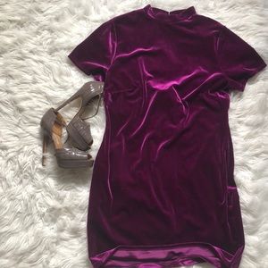 Velvet cocktail dress.